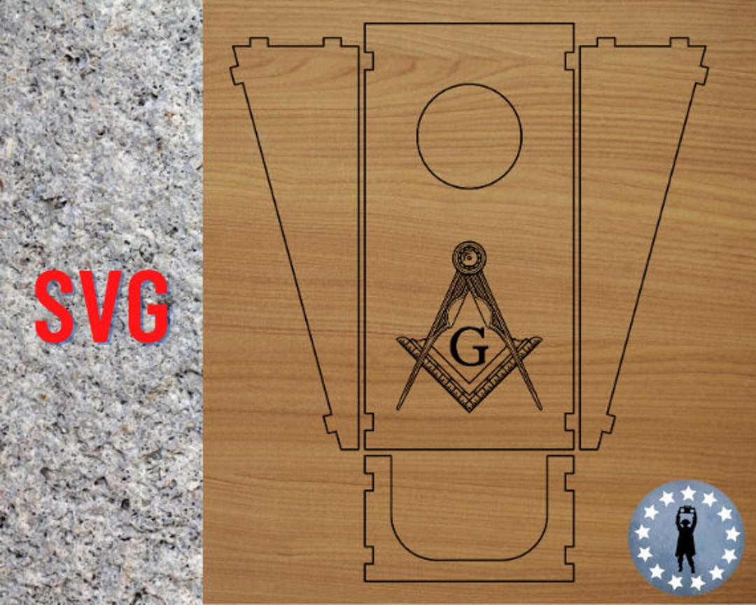 Coin Hole Masonic Square and Compass Quarter Toss Game Digital File SVG