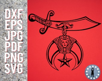 Shriner Emblem Scimitar Digital File SVG dxf eps jpg pdf png