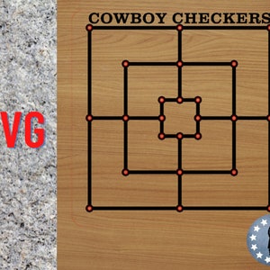Cowboy Dammen, 9 Nine Man's Morris, digitaal bestand SVG