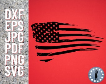 Distressed Verenigde Staten USA AMERIKAANSE Vlag Tattered Worn Digital File SVG dxf eps jpg pdf png