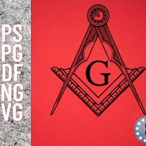 Masonic Square and Compass Freemason Digital File SVG eps jpg pdf png