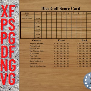 Würfel Golf Brettspiel Digital File Print Laser SVG dxf eps jpg pdf png