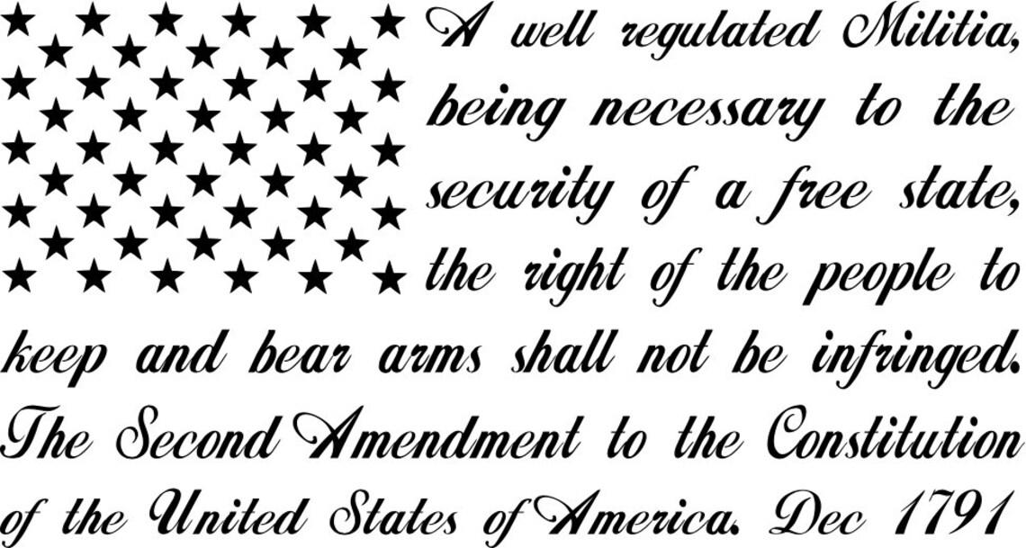 2nd Amendment USA Word Flag Digital File SVG Dxf Eps Jpg Pdf Png - Etsy