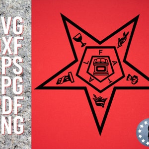 Order Of The Eastern Star Logo Emblem Digital Cut File SVG dxf eps jpg pdf png