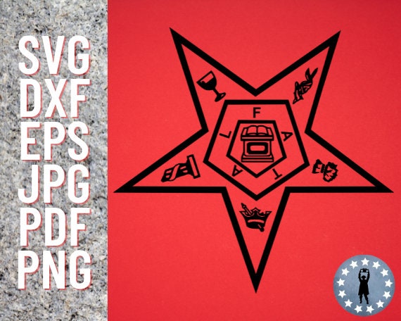 Order Of The Eastern Star Logo Emblem Digital Cut File SVG dxf eps jpg pdf png