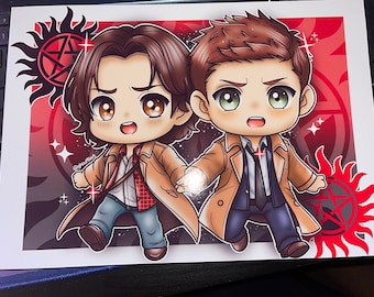 Sam and Dean - Supernatural A4 Print