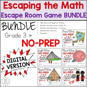 Digital Escape Room Bundle - 3rd Grade Standards
