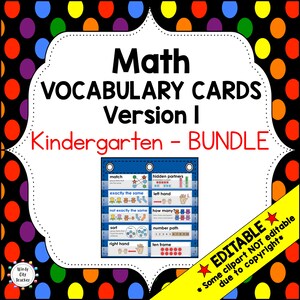 May include: A blue and white printable set of math vocabulary cards for kindergarten. The cards feature terms like "match", "hidden partners", "exactly the same", "left hand", "not exactly the same", "how many", "sort", "right hand", "number path", and "ten frame".