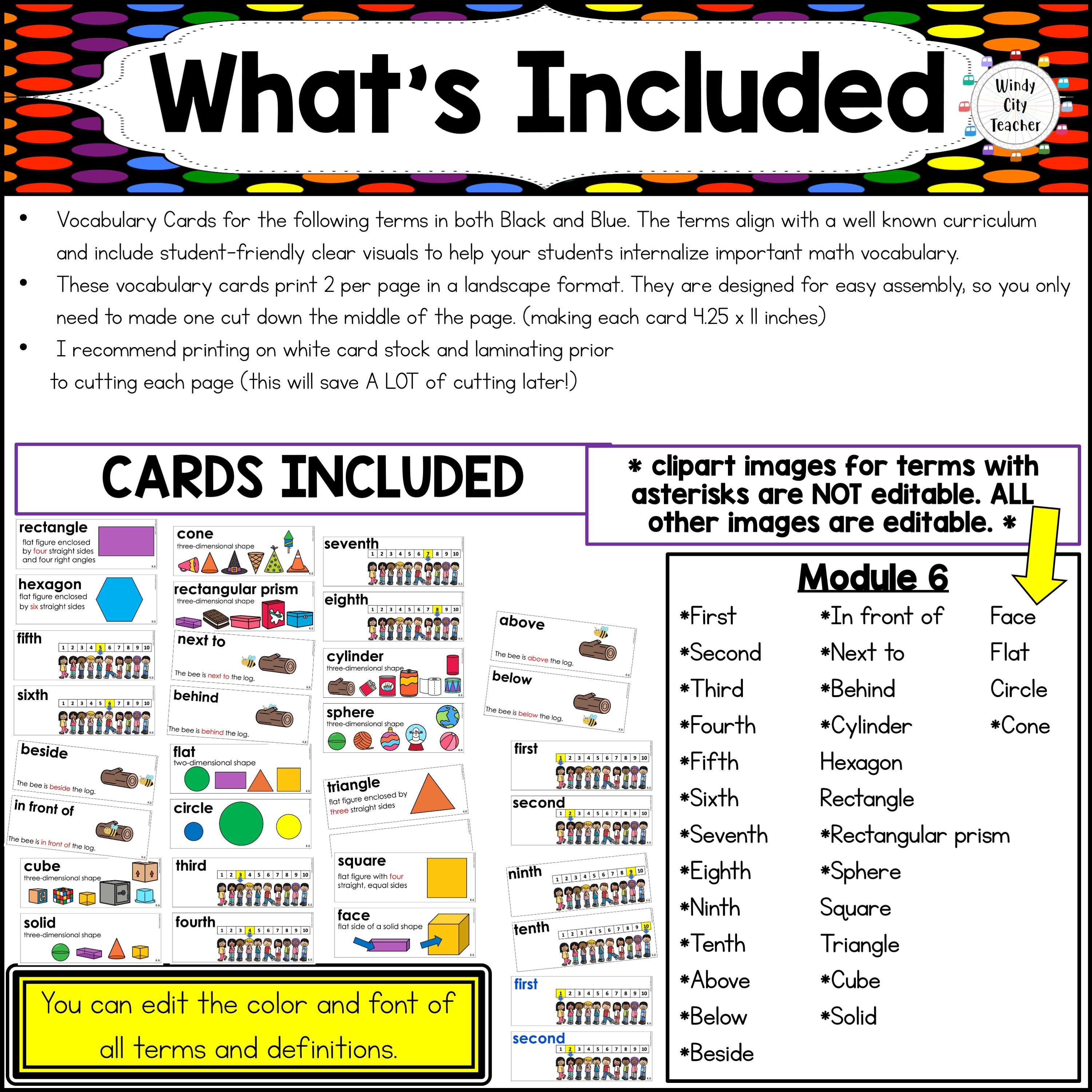 Wit and Wisdom Vocabulary for Word Wall- Kindergarten All Year BUNDLE!
