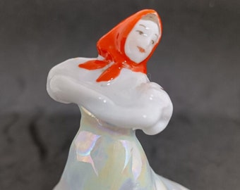 Porcelain figurine "Dancer" (Dulyovo 1950). USSR.