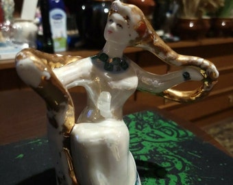 Girl of Golden Hair Sysert 1960s sculpture porcelain of the USSR