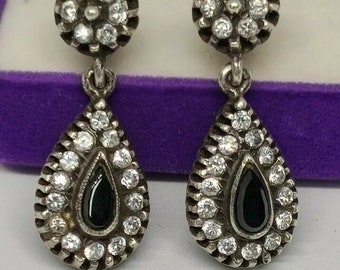 925 Sterling Silber Damen Ohrringe mit Steinen.