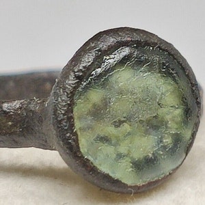 Beautiful original medieval ring with a stone on the finger.