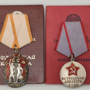 Set of labor awards of the USSR w documents.