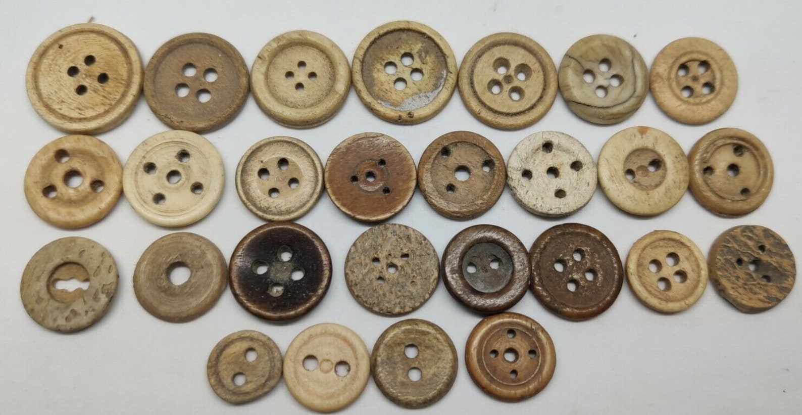 1cm Hand Carved Bone Clothing Button (Set of 10) 20