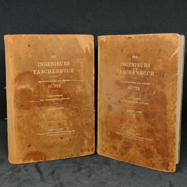 RARE Two volumes of old German books from 1902, with gilded pages.