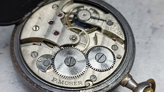 Antique Rare Pocket Watch PAUL MOSER Mechanical O… - image 9