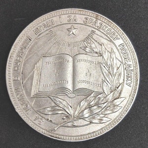 Silver plated MEDAL GRADUATE SRSR Ukraine.
