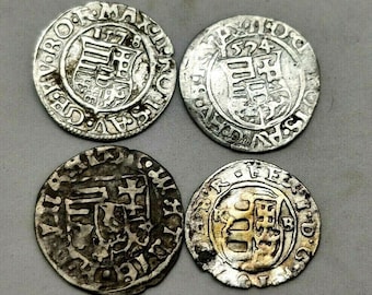 Kingdom of Hungary, Medieval silver denarius coin.