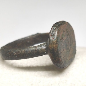 Ancient Roman old bronze ring.