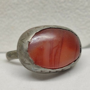 Beautiful original medieval ring with a stone inlay.