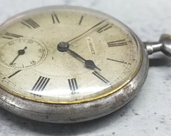 Antique Rare Pocket Watch PAUL MOSER Mechanical Old Vintage Original