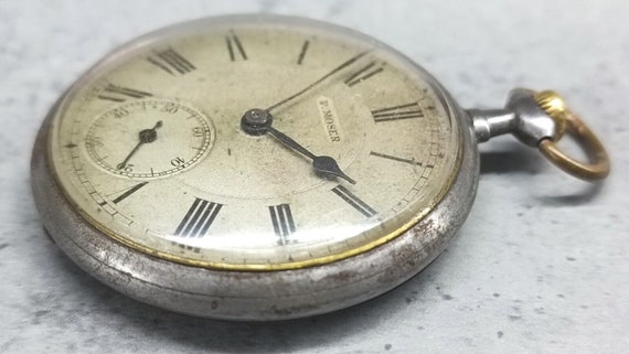 Antique Rare Pocket Watch PAUL MOSER Mechanical O… - image 1