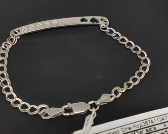 NEW 925 sterling silver, women's jewelry bracelet, chain, item weight 4.27 g.