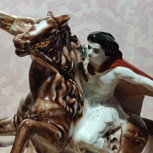 RARE Vintage Porcelain Sculpture of the USSR, David Sasunsky, Yerevan Factory.