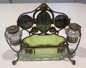 Tintero doble francés "Eglomize"