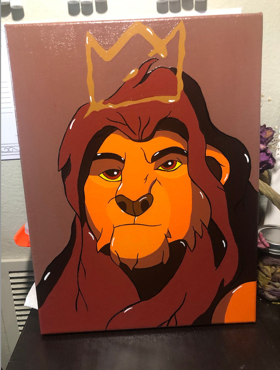 Mufasa lion King Painting Etsy
