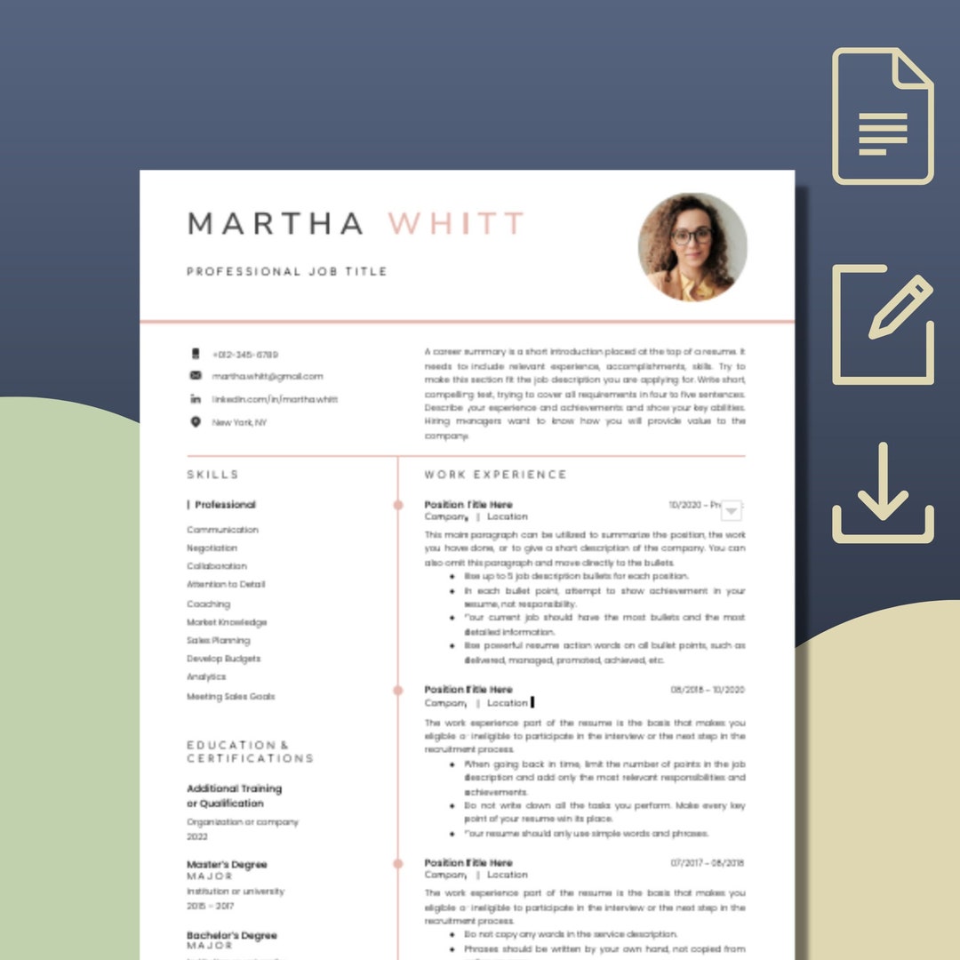 CV Template Google Docs Resume Template Google Docs Minimalist Cv