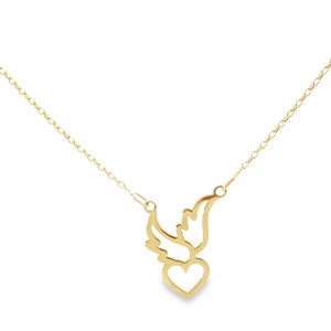 DOVE WITH HEART 14K
