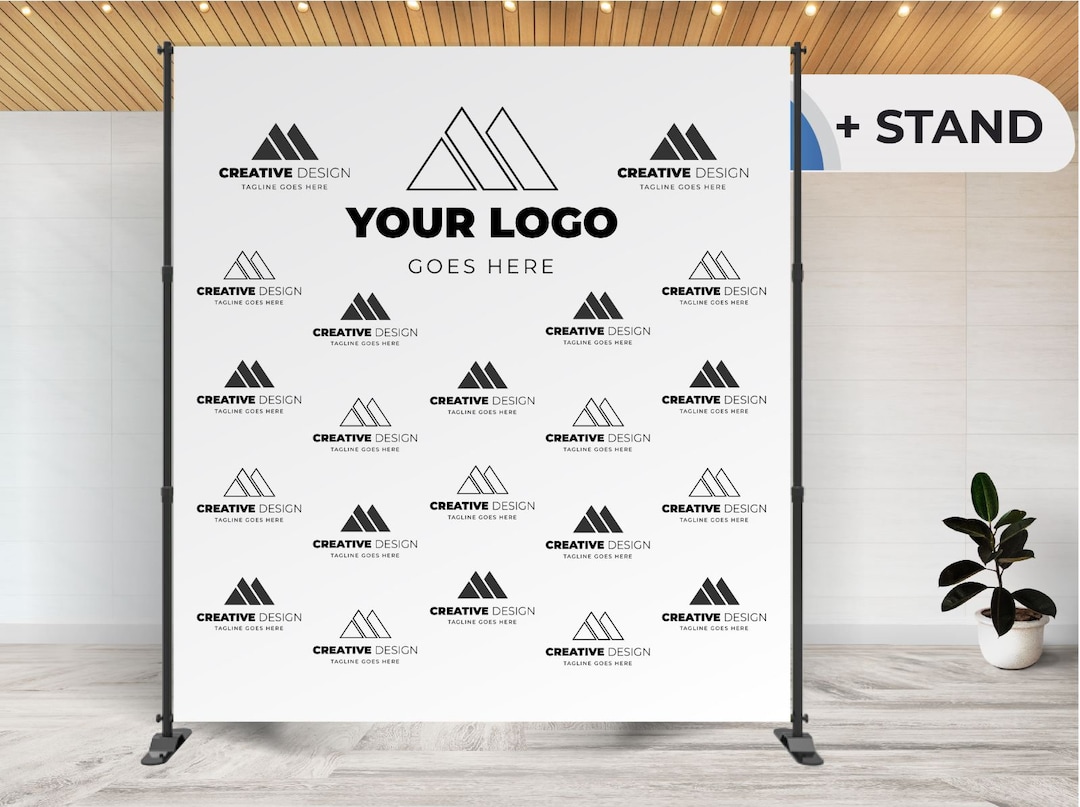 Custom Logo Backdrop, Stand Available , Personalized Step and Repeat