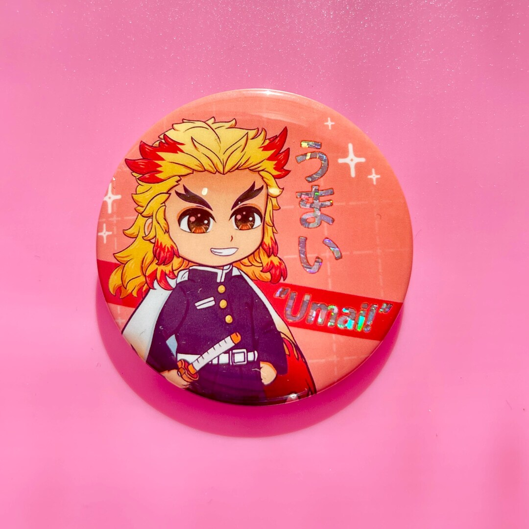 Hashira Buttons Fire Hashira Button, Pin-on Buttons, Umai, Anime, Kawaii, Chibi, Pin on ...