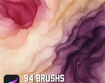 Tinta con alcohol y marcadores Procreate