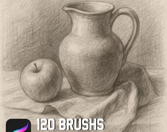 Juego de pinceles de grafito para lápiz Procreate