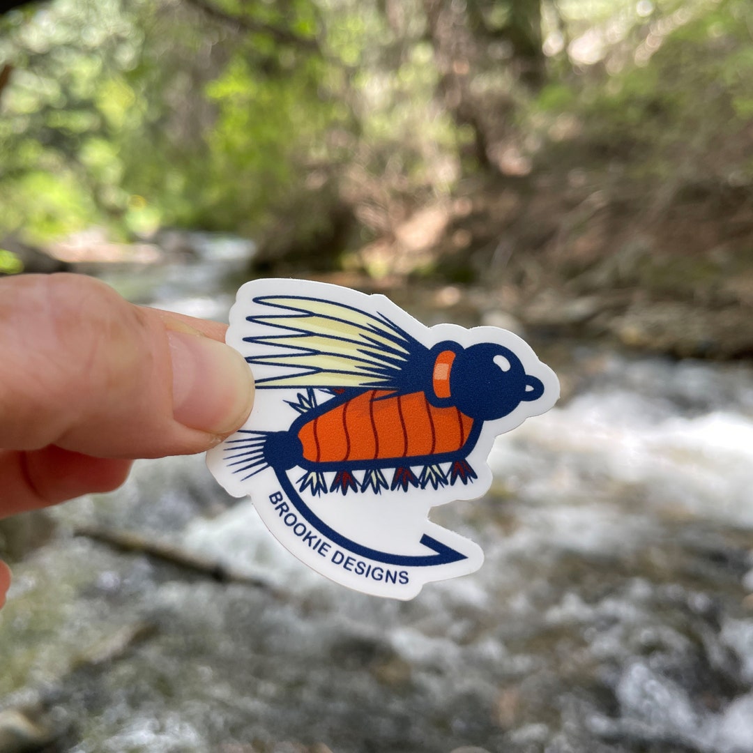 Flying Fish Sticker SALMON FLY Sticker, Vinyl Fly Fishing Sticker, Fly Illustration, Kids ...