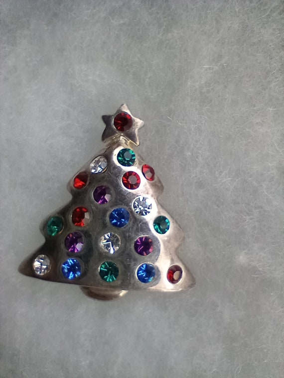 Vintage Eisenberg Ice Christmas Tree Brooch