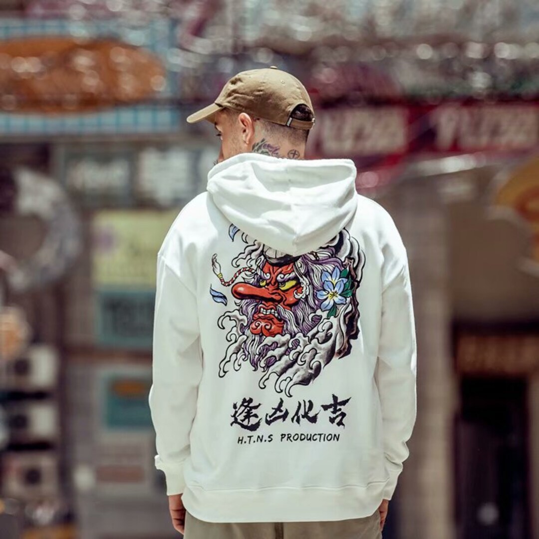 Japanese Graphic Black/white Trendy Oversized Aesthetic Hoodie - Etsy