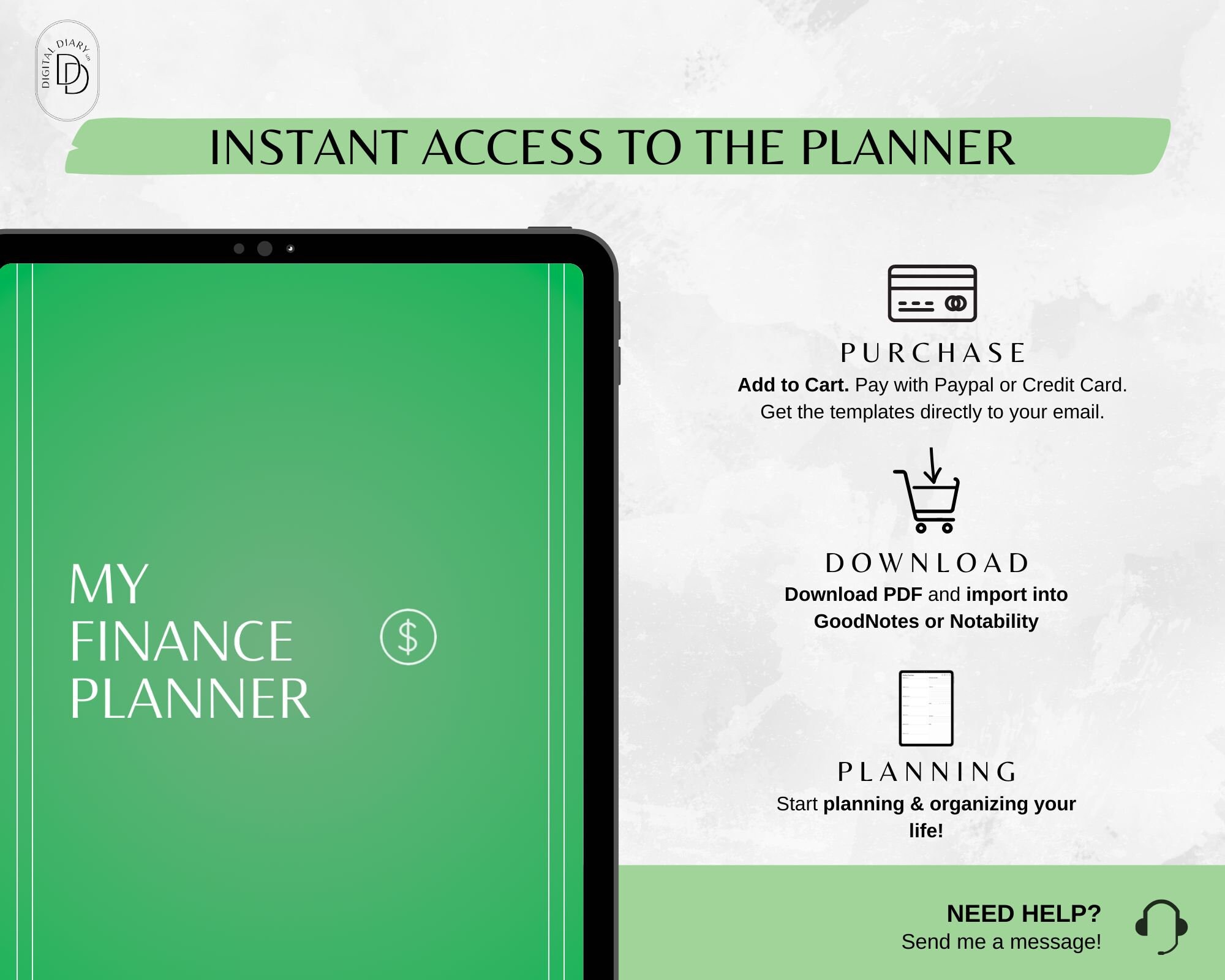 Finance Planner by Digital Diary SM, Budget Planner, Digital Planner