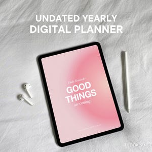 Undated Yearly Planner by The Balanced Plan | Digital Planner for Goodnotes & Notability on iPads, Aesthetic Digital Planner