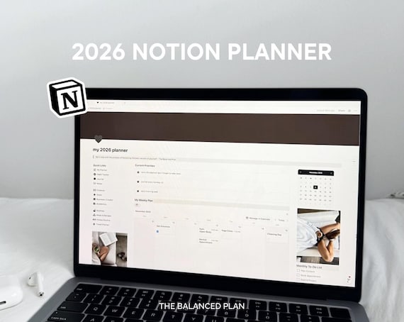 2026 Notion Life Planner | All-in-One Digital Planner Template for Routines, Goals, Finances, Wellness & Academics by The Balanced Plan
