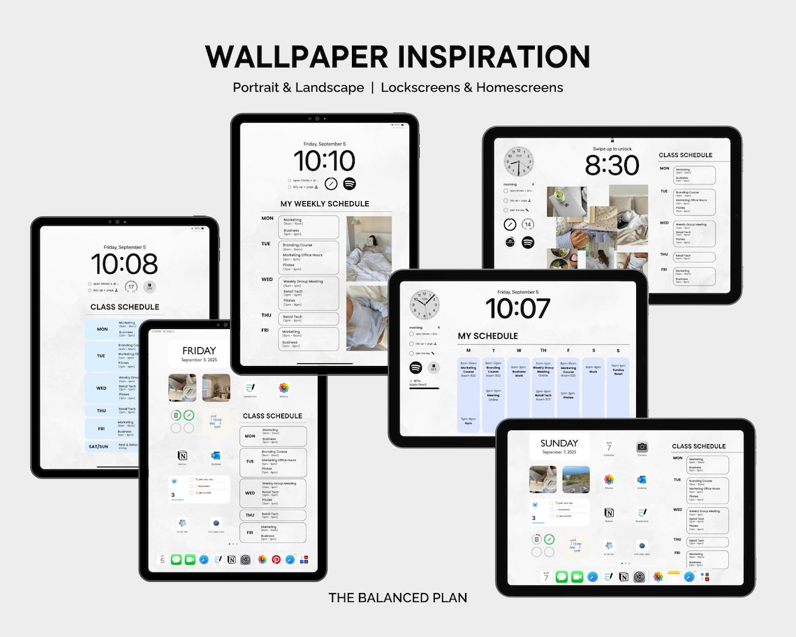 IPad Wallpaper Template by the Balanced Plan Customizable Aesthetic