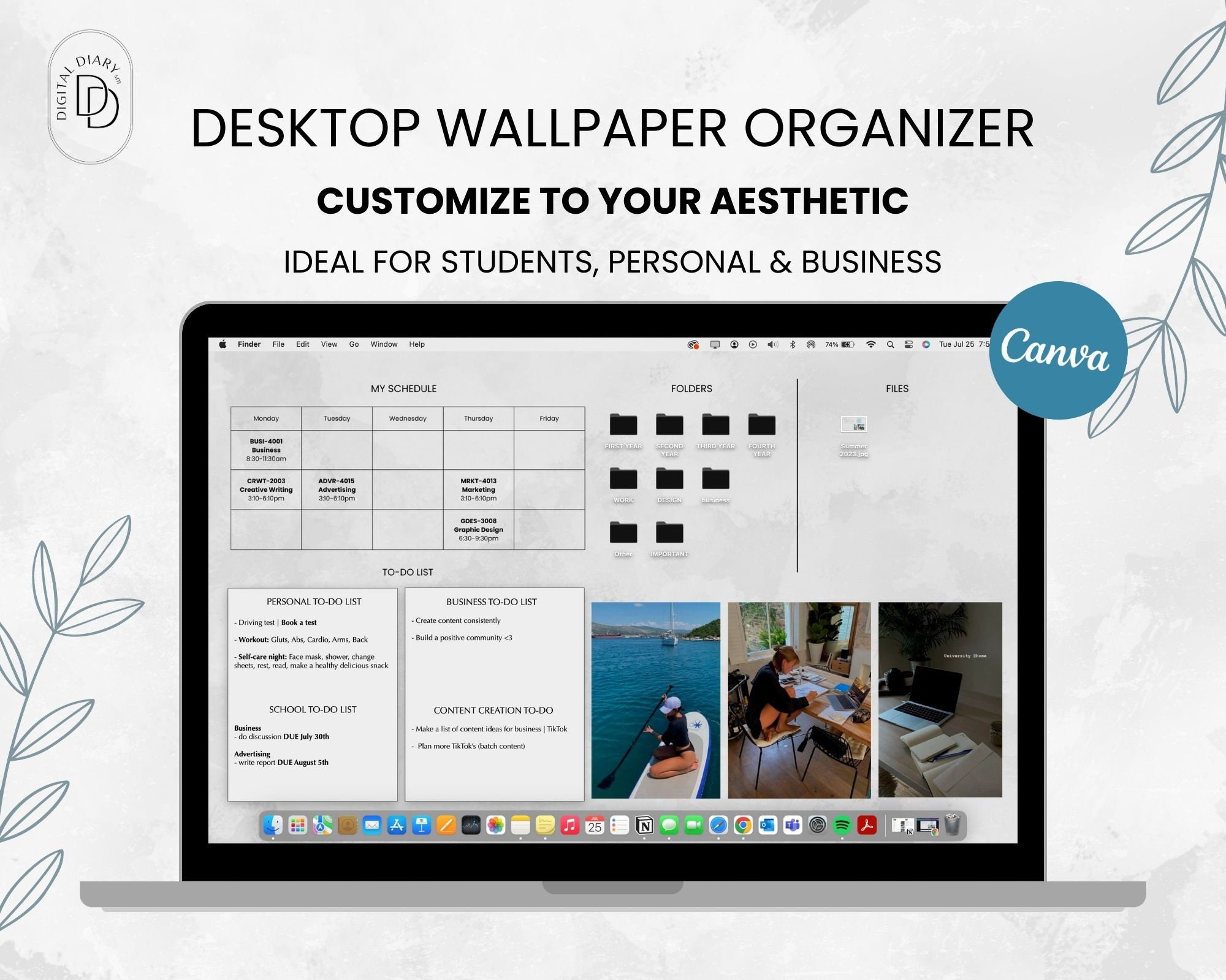 Page 17  Free custom desktop organizer wallpaper templates  Canva