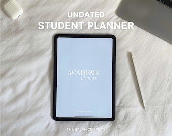 Undated Student Digital Planner by The Balanced Plan | Academic iPad Organizer, Highschool Planner, College Planner, Assignment tracker