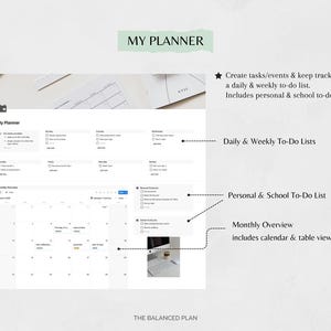 Student Notion Planner by The Balanced Plan | Academic Student Digital Planner, College Planner, Assignment Tracker, School Planner image 4