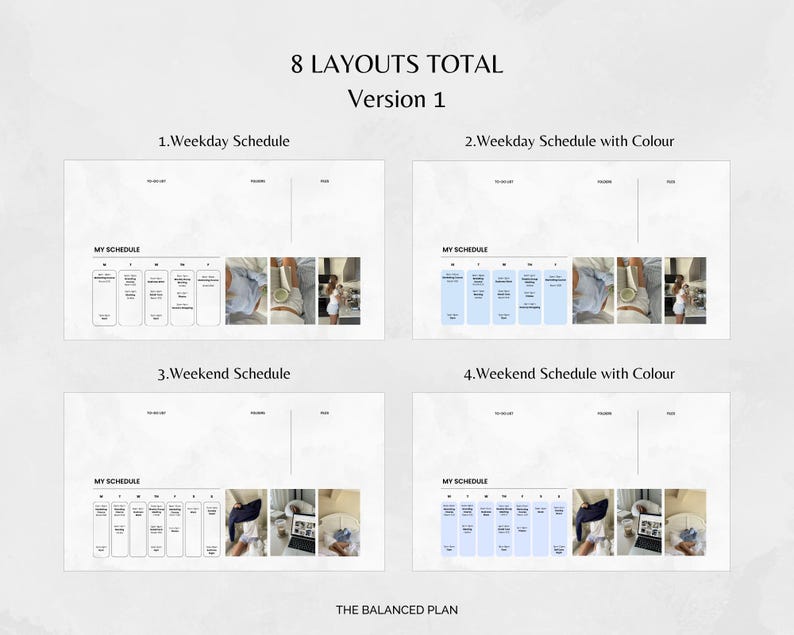 Desktop Wallpaper Organizer by The Balanced Plan | Customizable Canva Template | Weekly School & Work Schedule | Digital Desktop Planner image 3