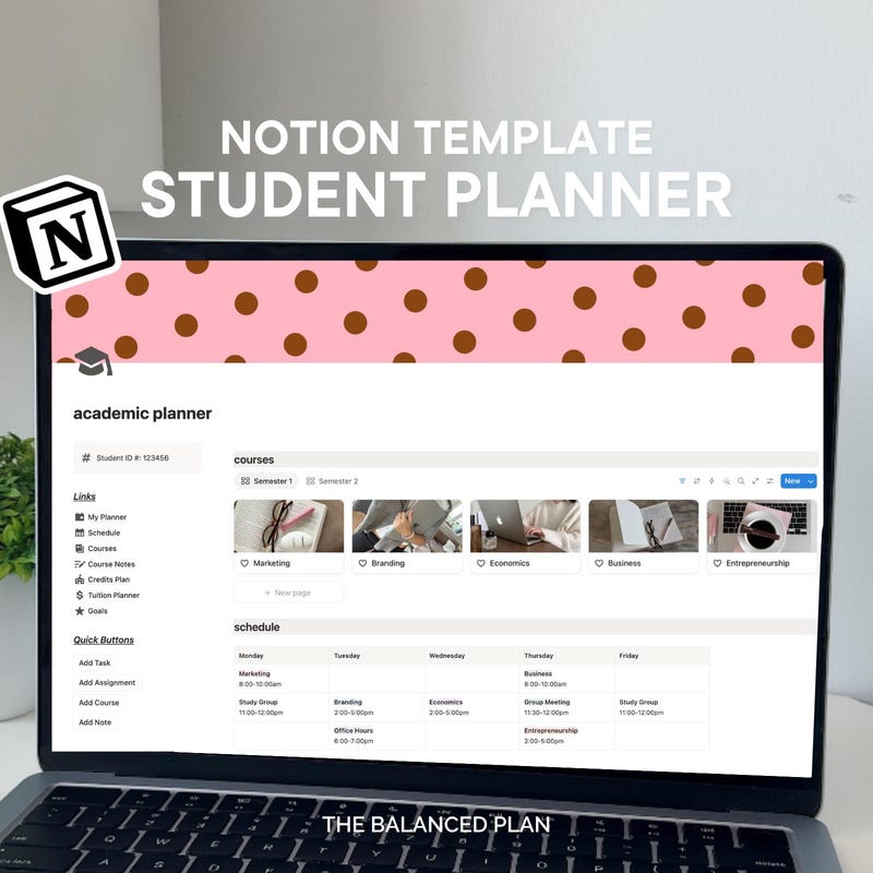 Notion Homework Template - Etsy