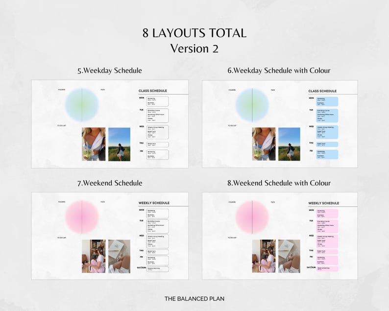 Desktop Wallpaper Organizer by The Balanced Plan | Customizable Canva Template | Weekly School & Work Schedule | Digital Desktop Planner image 4